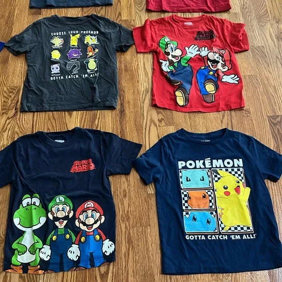 Boys lot of 9 t shirts sizes 7 and 8 Pokémon, Nike, super Mario - Picture 4 of 16